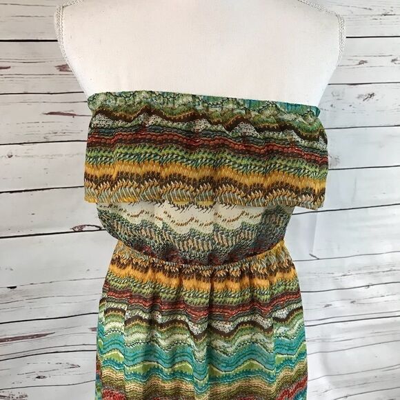 Poetry Boho Strapless Hi-low Multicolor dress - Picture 2 of 6